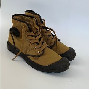 Tan High-Top Canvas Sneakers